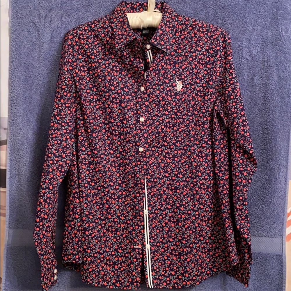 🌸💙 Navy Floral Polo Shirt🌸💙